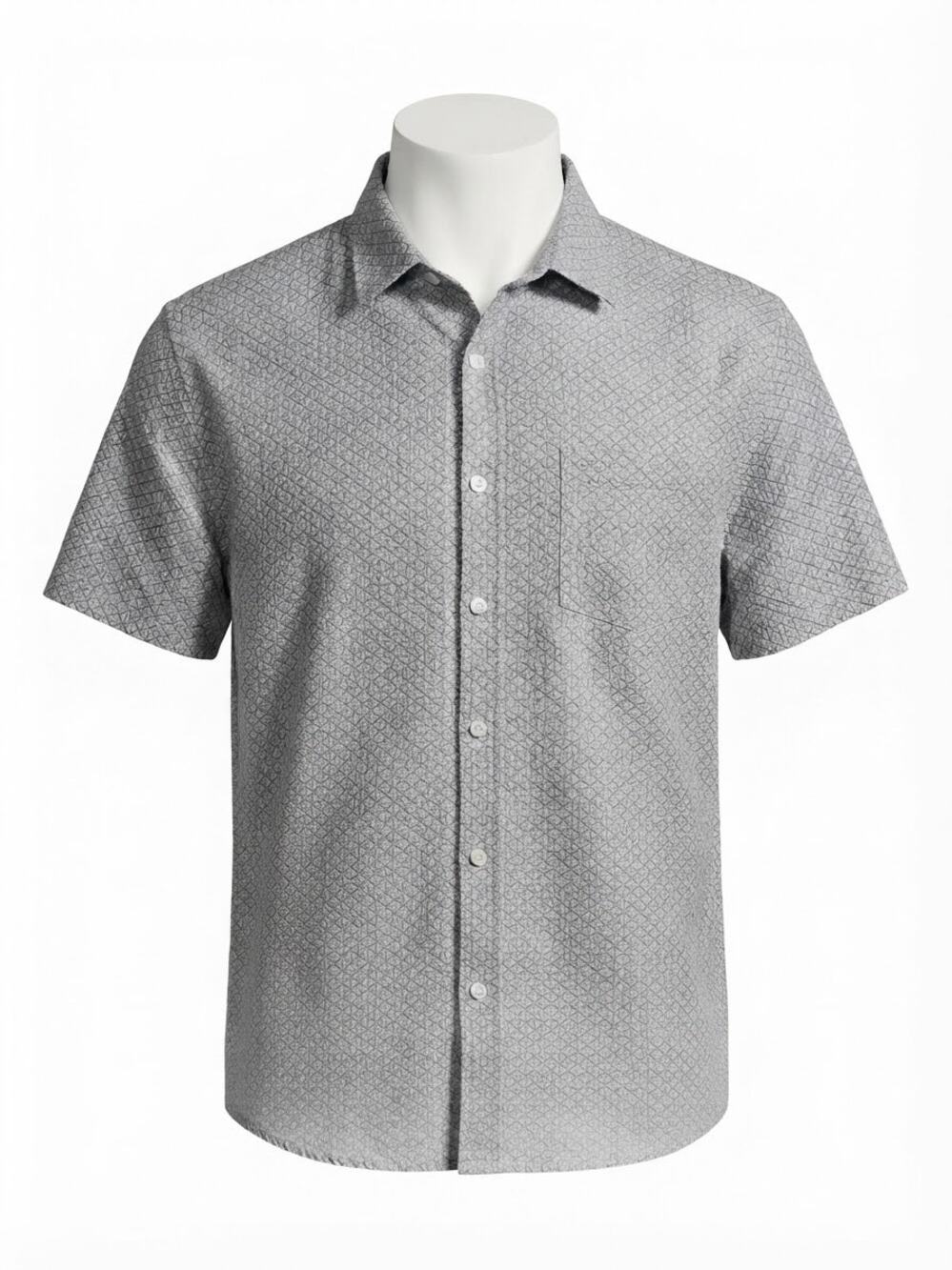 J. Crew Mercantile Mens XL Blue Geometric Print Short Sleeve Button Down Shirt